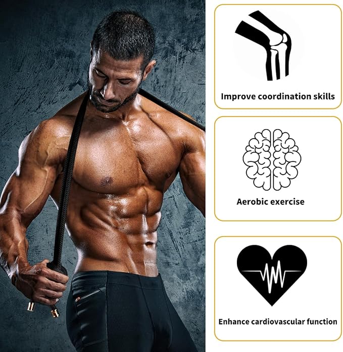 Flow Rope for Fitness High Performance Double Woven Workout Rope Adjustable Flow Jump Rope for Men Women Training Indoor Outdoor Cardio Exercise Ropes for beginner