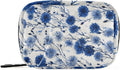 Chinoiserie Cornflowers Blue Travel Pill Organizer Case Box Container Weekly Portable Vitamin Medicine Holder Storage Bag with Zipper Removable