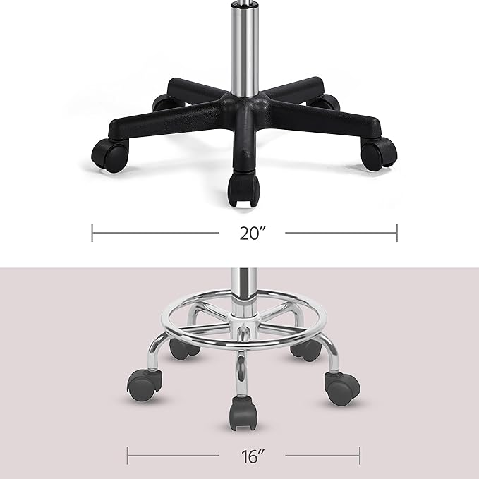 Yaheetech Saddle Stool Rolling Saddle Chair with Wheels Swivel Adjustable Stool for Hair Stylist/Lash Tech PU Leather Tattoo Massage Chair, Retro Brown