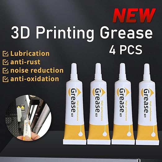 3D Printer Parts Gear Grease Lubricant Guide Rail Grease Optical Axis Lubricating Grease for Bambu lab P2S A1 X1 X1C P1P P1S a1Mini/Kobra 2 /kobra3/kobra s1/H2/Ender 3 V3 KE/Ender 3 V3/K1/K1C(4 Pack)
