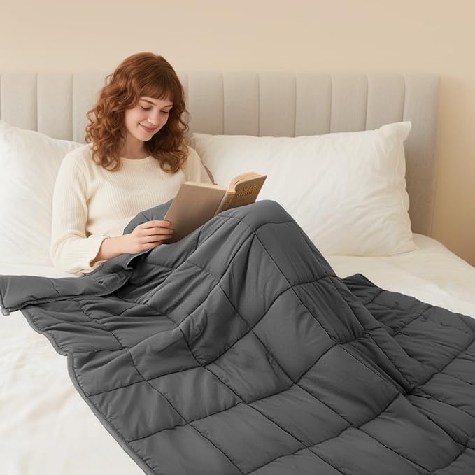 Weighted Blanket for Adults (25 lbs, 78" × 85", Grey) King Size Heavy Blanket for 240-260lbs, Breathable Weighted Throw Blanket with Glass Beads for All Season, Washable