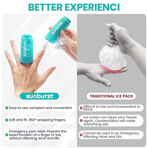4PCS Finger and Toe Cold Gel Ice Pack,Lasting Cold Compress,Reusable Non-Toxic Finger Compression Sleeve Therapy for Finger and Toe Injuries,Arthritis,Swelling,Tendonitis,Gout or Sprain