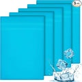 Paterr 5 Pcs Soft Flannel Cold Pack Sleeves Reusable Washable Fabric Cover for Protective Hot Ice Cover, Cold Pack Not Included, Blue(10"x14")
