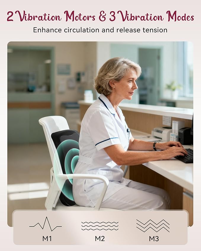 Back Massager for Pain Relief Deep Tissue, Kneading Shiatsu Neck and Back Massager with Heat, Massager for Back and Shoulder Pain, Gifts for Women Men Home Office