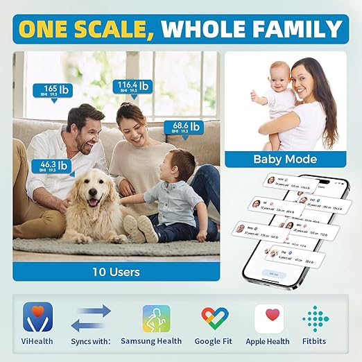 LEPULSE 550lb Bathroom Digital Scale for Body Weight BMI, Extra Wide Platform High Capacity Large Backlit Display, Most Accurate Bathroom Scale up to 550 lbs Weight Scale with APP, 8mm Tempered Glass