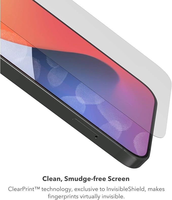 ZAGG Glass Elite VisionGuard+ Screen Protector - for iPhone 12 Pro Max - Impact Protection, Scratch Resistant, Fingerprint Resistant, Smudge Resistant, Oil Resistant, InvisibleShield, clear (200106675)