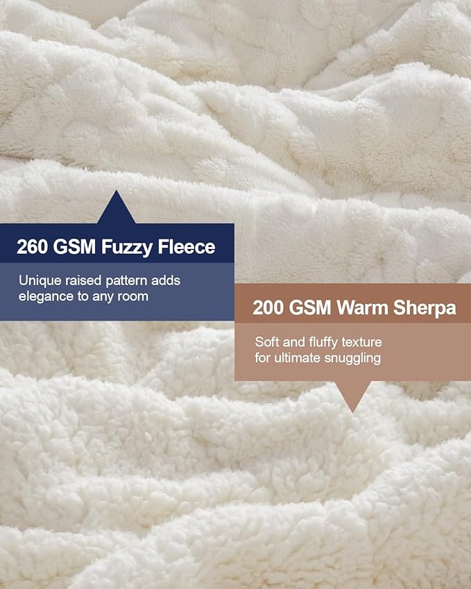 Super Fuzzy Soft Sherpa Fleece Weighted Blanket, 15 lbs Dual Sided Fluffy Heavy Weighted Blankets for Adults - No Bunching with Double Layers of Soft Inner Lining (48"x 72", 15 Pounds)