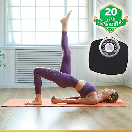 Zeno A25 Scales for Body Weight - Up to 400 LB - New - 5.3" Dial on 12.4" x 10.2" Platform - Anti-Skid Rubber Surface - Bathroom Scale Analog - Durable with 20-Year Assurance