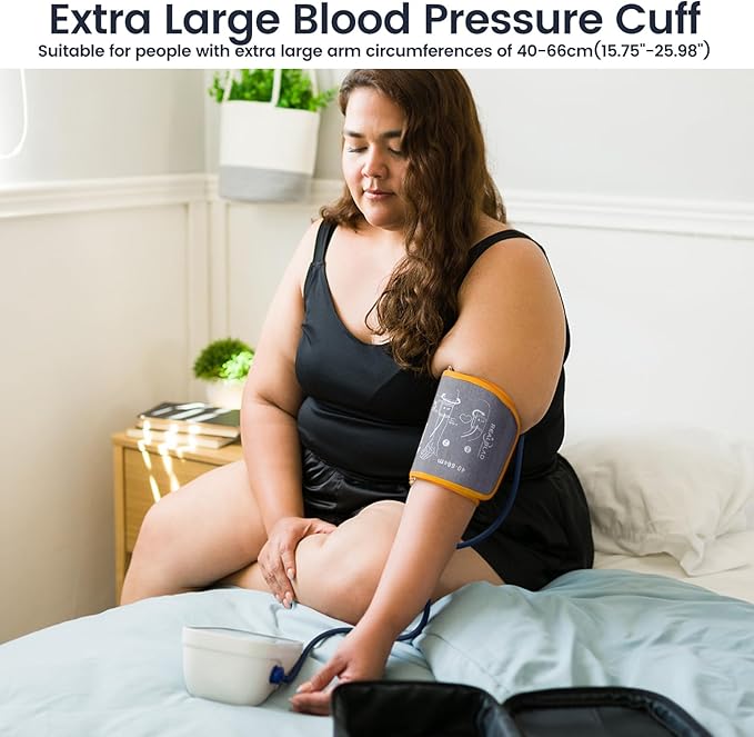Extra Large Blood Pressure Cuff for Big Arms, XXL Bp Cuff(40-66cm) - 6 Different Blood Pressure Connectors are Compatible with Almost All Bp Monitors