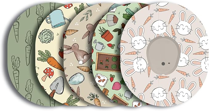 Glucomart Adhesive Patches for Dexcom G7 & Stelo (5 Count) – Maximum Strength CGM Patches, Waterproof & Sweatproof, 10-Day+ Overpatch, Hypoallergenic Overlay, Easter Design