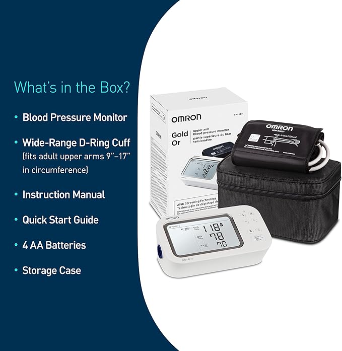 OMRON Gold Blood Pressure Monitor for Home Use & Upper Arm Blood Pressure Cuff - #1 Doctor & Pharmacist Recommended Brand - Clinically Validated - AFib Detection - Connect App