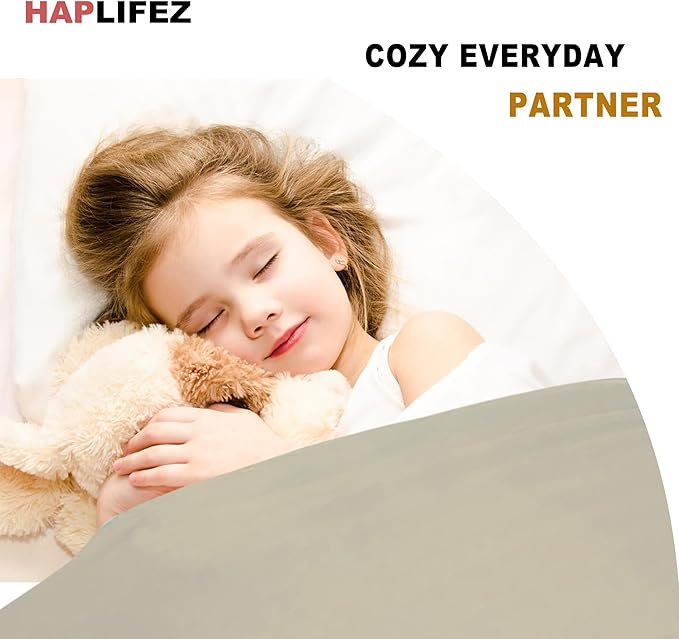 ‌Haplifez Sensory Bed Sheet, Sensory Compression Blanket‌, Weighted Blankets, Breathable Stretchable Bedding Fit, Lightweight Calming Sleep Solution, Natural, 38"x60"