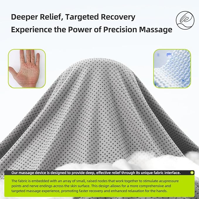 Hand Massager with Heat Cordless Rechargeable, 3 Heating, 3 Massage Mode 3 Instensity Type-C Charger