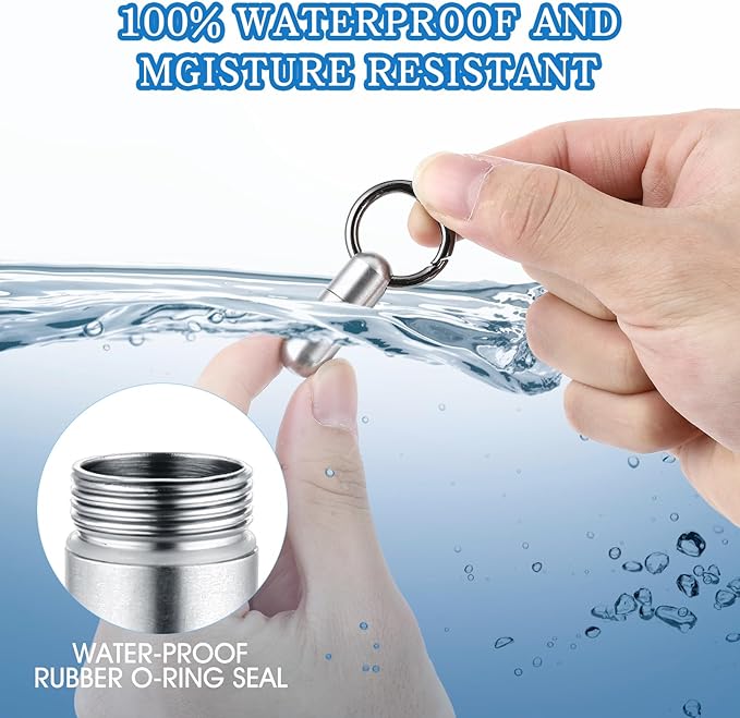 Small Pill Case Micro Pill Holder Keychain Portable Pill Container Waterproof Pocket Pill Organizer Tiny Pill Holder Bottle for Outdoor Travel Purse Pocket Emergency Medicine