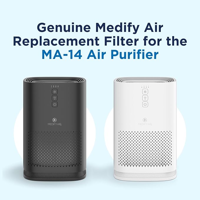 Medify MA-14 Genuine Replacement Filter for Allergens, Smoke, Wildfires, Dust, Odors, Pollen, Pet Dander | 3 in 1 with Pre-Filter, True HEPA H13 and Activated Carbon for 99.9% Removal | 2-Pack