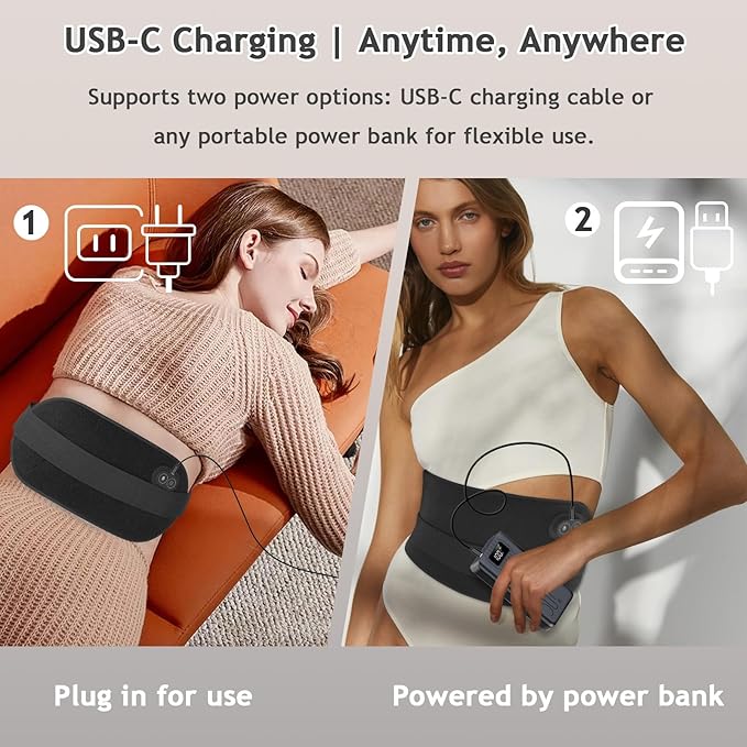 Red Light Therapy Pad for Body, 660nm & 850nm Light Therapy Wrap with Dual Straps, 5-Level Adjustable Heating for Back Waist Shoulder Knee,Portable Red Light Belt(Plug-in Version）