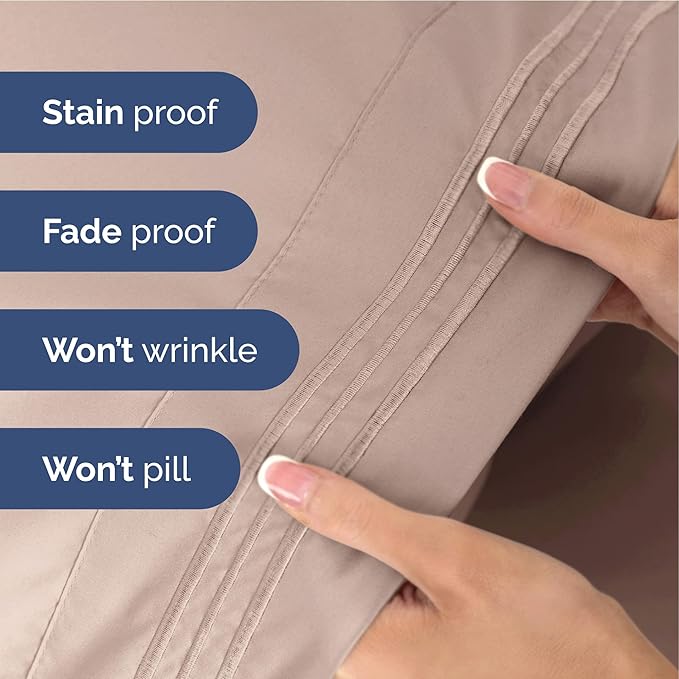 Full Size 4 Piece Sheet Set - Extra Soft, Breathable & Cooling Sheets - Hotel Luxury Durable Bed Sheets for Women & Men - Deep Pockets, Easy-Fit & Wrinkle-Free Sheets - Dusty Pink Oeko-Tex Bed Sheets