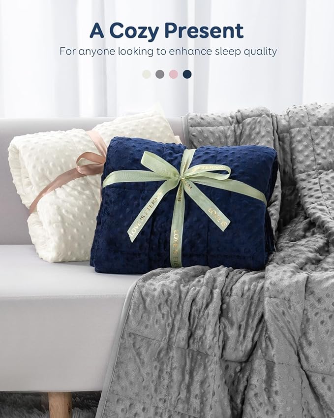Kivik Washable Weighted Blanket for Adults, 12 lbs Weight Heavy Throw Blankets, Ultra Soft Cooling Minky Weighted Comforter, Sleep Calm Gifts for Woman Men, 48"x72" Twin Size, 12 Pounds, White