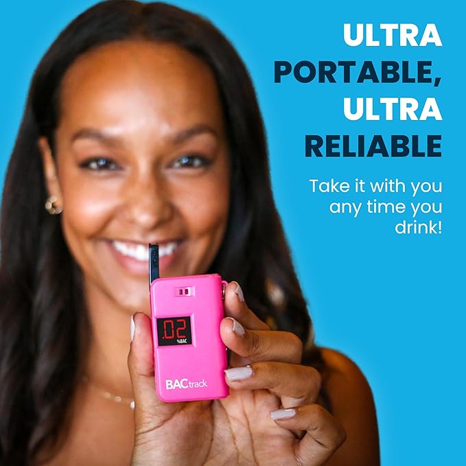 BACtrack Keychain Breathalyzer - Pink (2 Pack) | Ultra-Portable Pocket Keyring Alcohol Tester for Personal Use