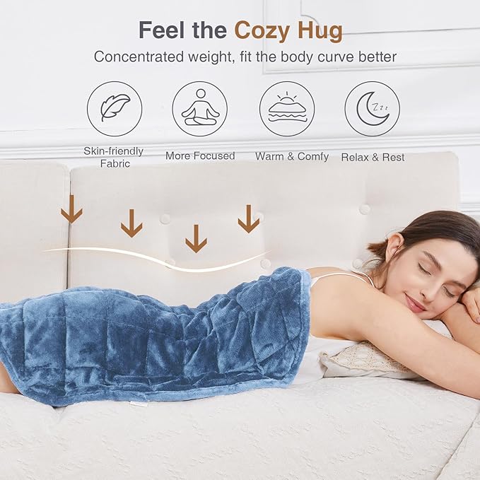 Alomidds Weighted Blanket 7lbs for Adults, Cozy Breathable Weighted Lap Blanket, Small Weighted Blanket Travel, Weighted Lap Pad for Sofa, Couch, Bluish Gray, 29" x 24"