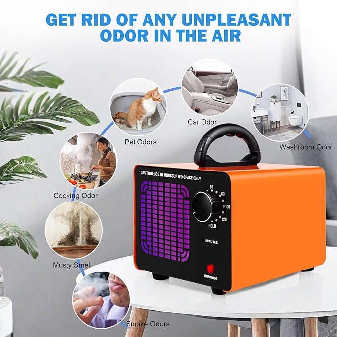 Ozone Generator 320,000mg/h, Ozone Machine Odor Removal Ozone Odor Eliminator Ozonator Air Ionizer Deodorizer for Home/Car/Smoke/Pet Odor