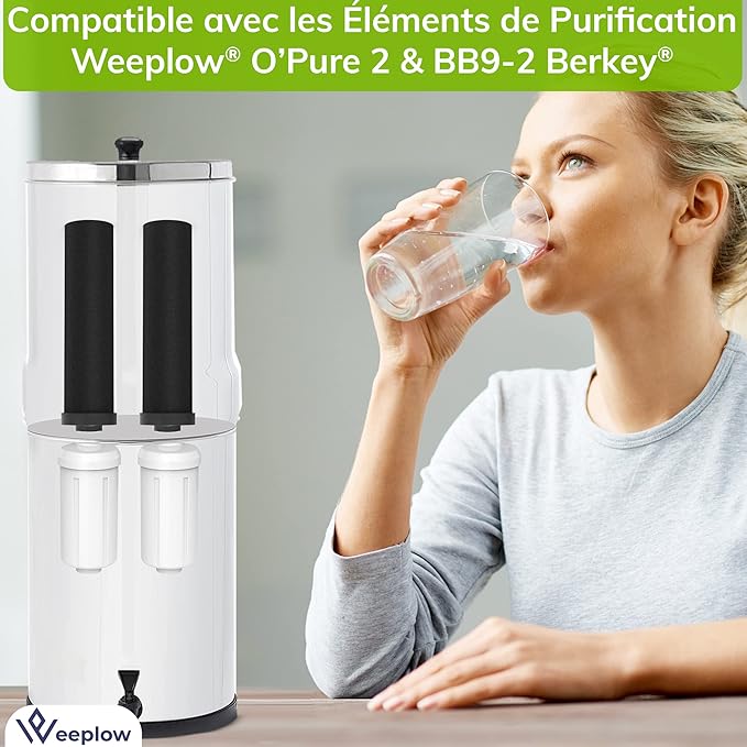 Weeplow O'Pure 2B – 2 Water Filters, Fluoride and Arsenic Reducing Elements, Compatible with O'Pure 2 and Black Berkey Carbon Filters