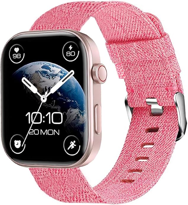Lamshaw GTX12 Smart Watches Band, 22mm Breathable Nylon Woven Fabric Replacement Accessory Strap Compatible for Fitpolo GTX12, ENOMIR GTX12, Tensky GTX12, uaue T60, QXQ T60, QCOQ T60 Smart Watches