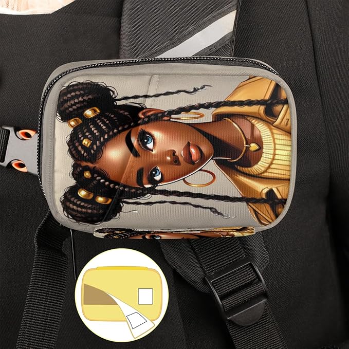 Fashion Glamorous Black Girl Travel Pill Organizer Box Weekly Portable Pill Case Daily Pills 7 Day Small Birth Control Pills Container Removable Compartments for Medicine Vitamins Fish Oil