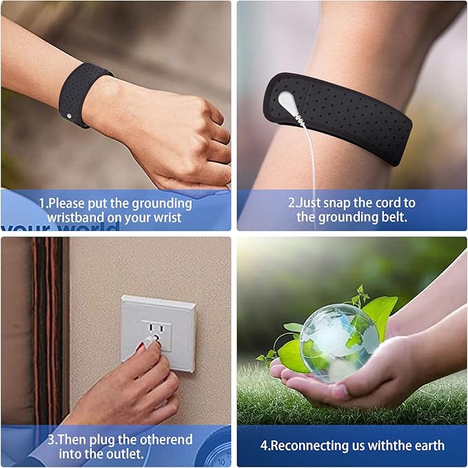 Grounding Mat Conductive Grounding Pad, Universal Grounding Mat for Pain Relief,Earth Therapy for Foot Mat,Computer Mat, Sleep Mat,Wear a Grounded Wristband