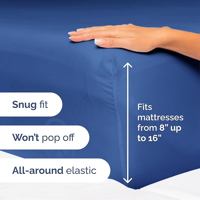 Cal King Size 4-Piece Sheet Set - Extra Soft, Breathable & Cooling - Hotel Luxury Durable Bed Sheets - Deep Pockets, Easy-Fit & Wrinkle-Free - Cobalt Blue Oeko-Tex