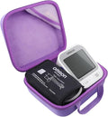 co2CREA Hard Case for OMRON Silver Upper Arm Blood Pressure Monitor BP5255, Mesh Pocket for Other Small Accessories, Purple