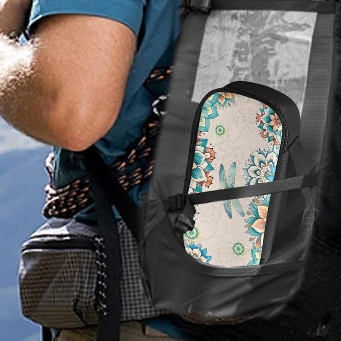 Boho Dragonfly Insulin Cooler Travel Case with Side Handle Diabetic Supplies Organizer Bags for Insulin Pens Blood Glucose Monitors or Other Diabetic Supplies