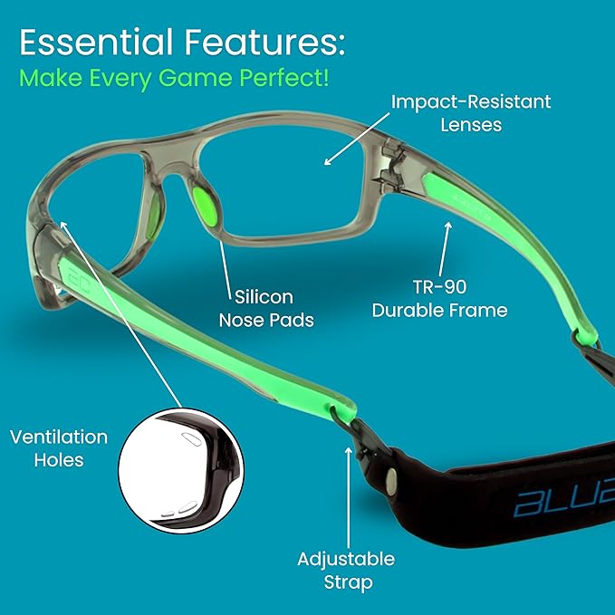 BLUE CUT Sports Protection Goggles, Photochromic Lenses Safety Glasses for Basketball, Pickleball Indoor Outdoor Sports