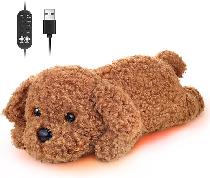 Dog Heating Pad for Period Cramps Menstrual Pain Relief, Portable Electric Heat Pads USB Powered, Cute Poodle Plush Stuffed Animals Gift, Funny Gifts for Women Teen Girls Christmas Birthday Easter