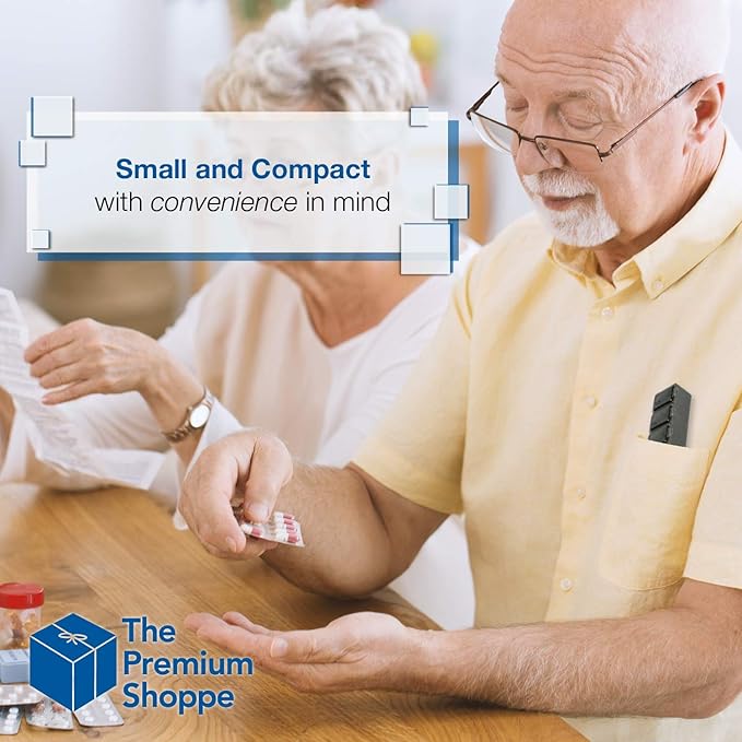 USA Merchant - 7 Day Pill Box Small with Snap Close Lids - Weekly Pill Organizer 4 Times a Day or 28 Day Dispenser - Comes with 4 Separate 7 Day Pill Containers for Vitamins, Supplements, and Medicine