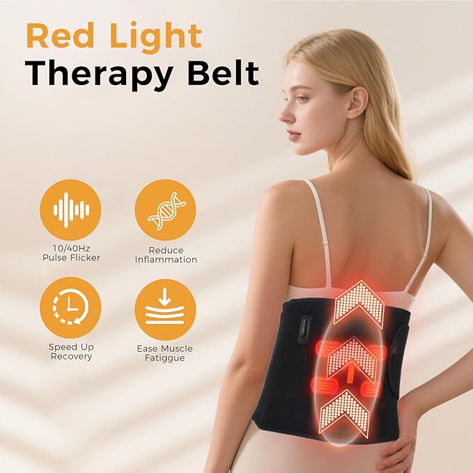 Red Light Therapy Belt with 210 LEDs, Infrared Red Light Therapy for Body, 22W Infra Light Wrap with Timer for Back Waist, Birthday Christmas Gift for Women Men Mom Father Lover