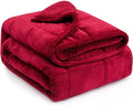 Lofus Weighted Blanket for Adults(15 lbs, 60" x 80"), Queen Size Heavy Blanket Machine Washable, Soft Weighted Blankets for Stress Relief and Sleep Promotion,Burgundy