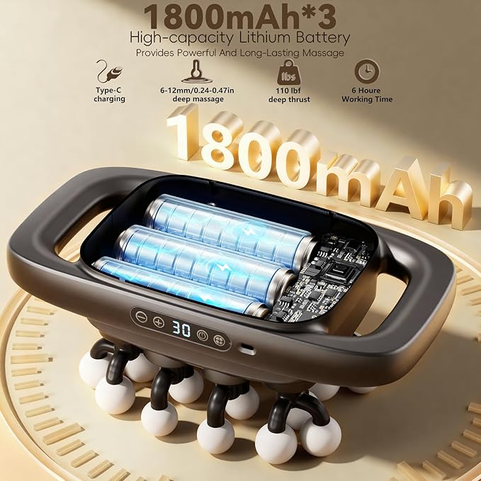 20-Head Massage Gun,2026 Upgrade Deep Tissue Percussion Massager with 3 Modes 30 Intensities, Quiet Muscle Tension Release Electric Massage Tools for Back, Shoulders, Legs