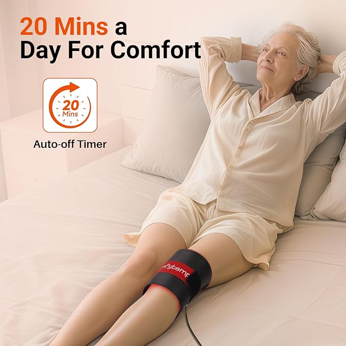 Comfytemp Red Light Therapy for Body, 14.4'' x 6.1'' Near Infrared Light Therapy Wrap, Wearable Flexible Soft Light Pad for Back Waist Belly Knee Joint Muscle, 660nm & Invisible 850nm(Corded)