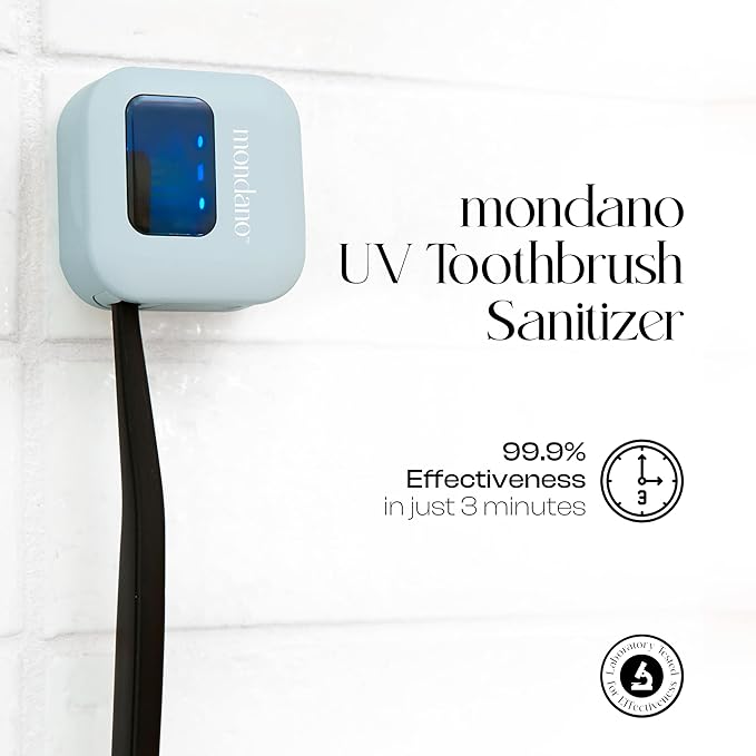 Mondano UV-C Toothbrush Sanitizer and Holder, Toothbrush Case - Manual/Electric Toothbrush Cover for Any Toothbrush Head - Rechargeable Toothbrush Travel Case, Tooth Brush Cover Cap for Home