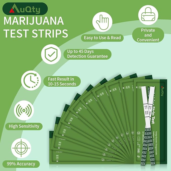 THC Urine Strip Test, Highly Sensitive THC Urine at Home Drug Test Kit, Easy Home Drug Test Marijuana (10)