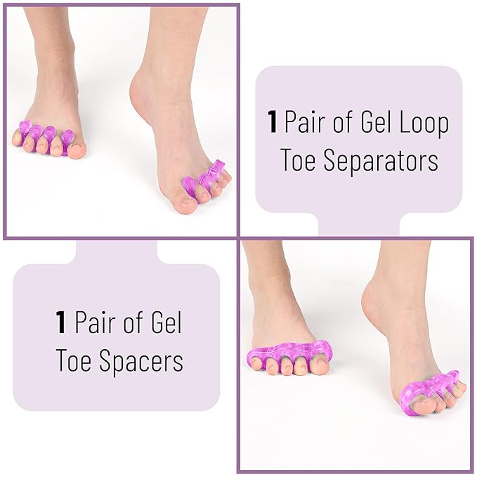 Dr. JK- ToePal Gel Toe Separator, 2 Pairs, Toe Spacers, Bunion Corrector