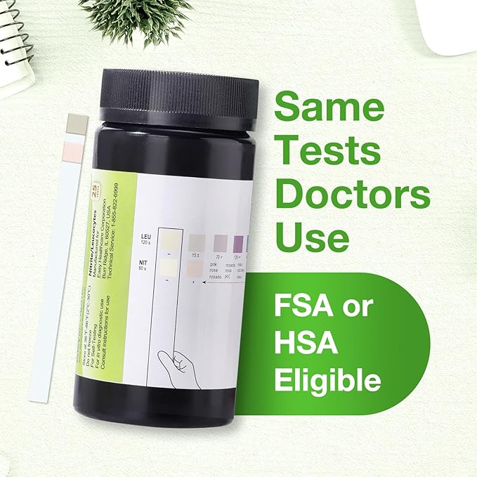 Easy@Home UTI Test Strips 25 Tests, Instant Urine Test Kit for UTI Infections, Women Urinary Tract Bladder Infection Testing, Results in 2 Min (UTI-25P)