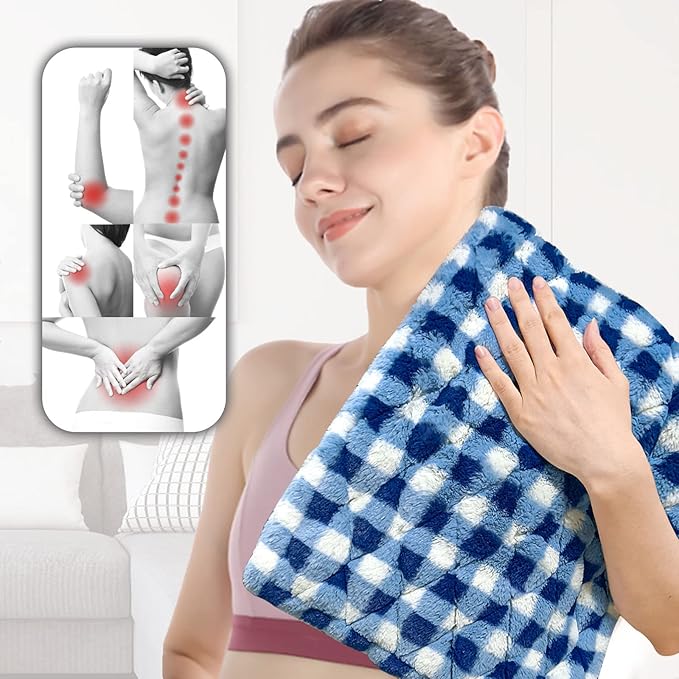 GOQOTOMO Full Weighted Electric Heating Pad for Back/Waist/Abdomen/Shoulder/Neck Pain and Cramps Relief - 2.3 lb Weighted with Auto-Shut Hot Heated Pad(12 * 24", LB002)