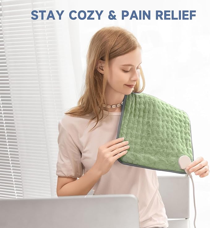 Electric Heating Pad for Pain Relief, Soft Heat Wrap for Neck, Back, Legs, Moist/Dry Heat, 6 Heat Settings & Auto Shut-Off, Gift for Mom, Dad, Grandma, Grandpa