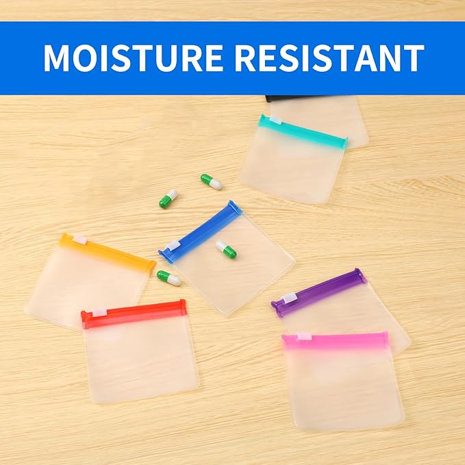 21PCS Pill Pouches, Pill Organizer Travel, Clear Pill Baggies, Plastic Pill Bags with Slide Lock for Medicine Small Items Storage (Classic)