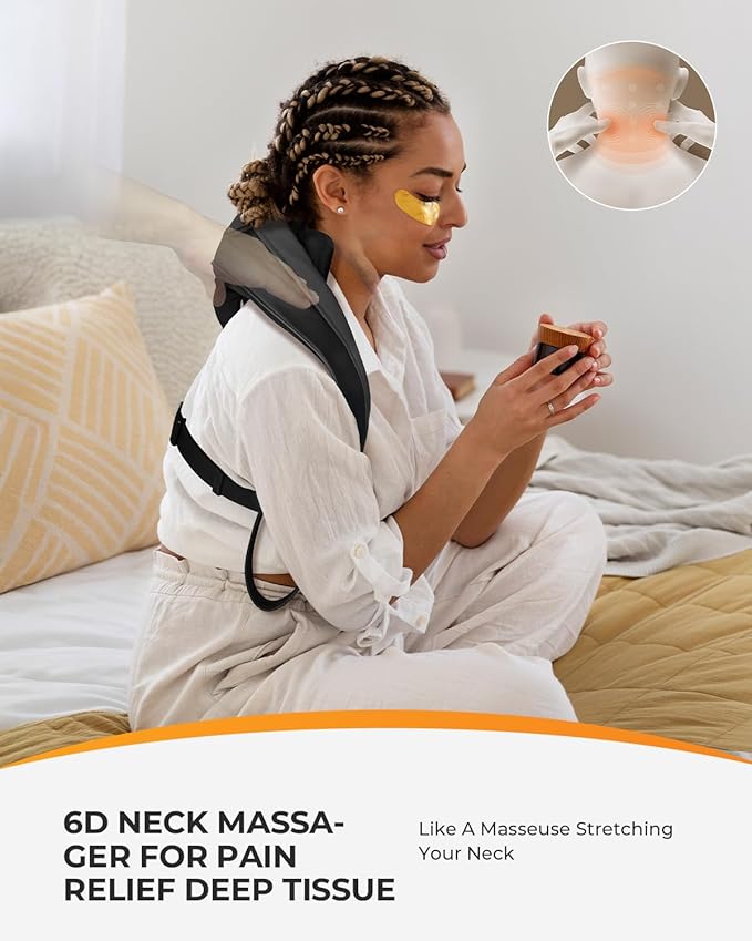 CooCoCo HSA Store Eligible Neck Massager with Heat, Mothers Day Gifts & Birthday Gifts for Mom Dad Women Men, FSA Approved Shoulder Massager, Shiatsu Back Massager for Pain Relief Deep Tissue