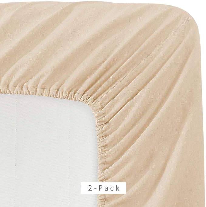2 Pack Fitted Hospital Bed Sheets with Elastic All Around for a Double Brushed Ultra Soft Breathable 100% Microfiber Sheets, 36” x 84” x 12”