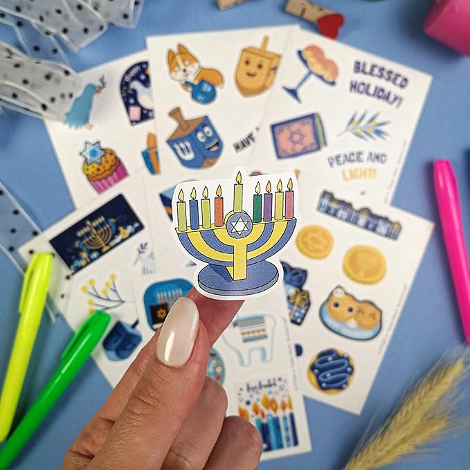 BulbaCraft Chanukah Stickers - Hanukkah Stickers, Hanukkah Gifts, Gifts for Women & Men