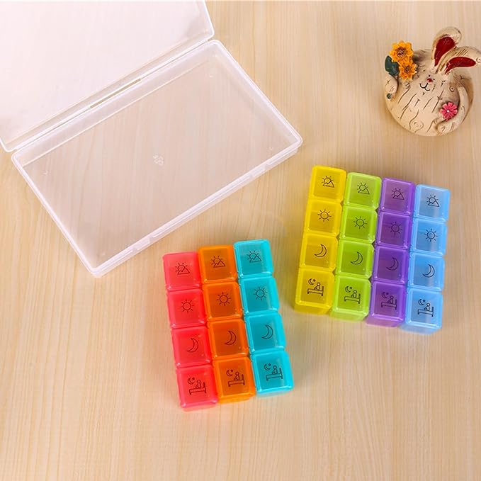 Weekly 7 Day Pill Organizer, Travel Pill Box, Pill case, Medicine Organizer, Pill Container, Pillbox 7 Day, Pill Dispenser, Medication Organizer, Pill Organizer Weekly